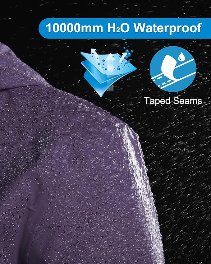 33,000ft Packable Rain Jacket Women Lightweight Waterproof Raincoat with Hood Cycling Bike Jacket Windbreaker