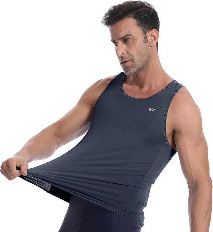 Lo.gas Sleeveless Cycling Jersey Men, Biking Base Layer Breathable and Lightweight with Back Pocket Sports Vest