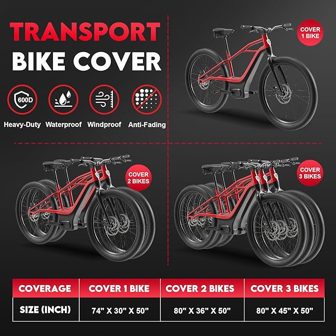 Zettum Bike Cover for Transport 1 Bike - 600D Travel Bike Covers for Bikes on Rear Bike Rack Waterproof & Heavy Duty, Outdoor Full Bicycle Rack Cover for Single Bikes on Car Hitch Storage