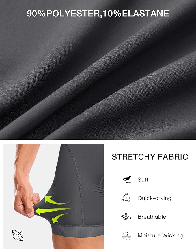 Bikewa Men's Cycling Underwear with Anti-Slip Leg Grips 4D Padded Bike Shorts MTB Liner for Bicycle Biking Riding