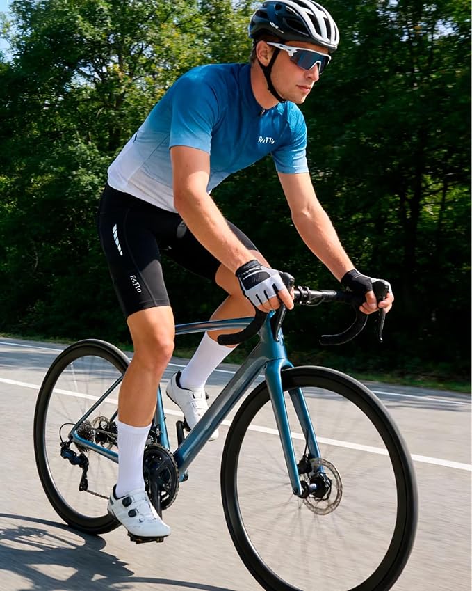 ROTTO Cycling Jersey Mens Bike Shirt Short Sleeve Gradient Color Series
