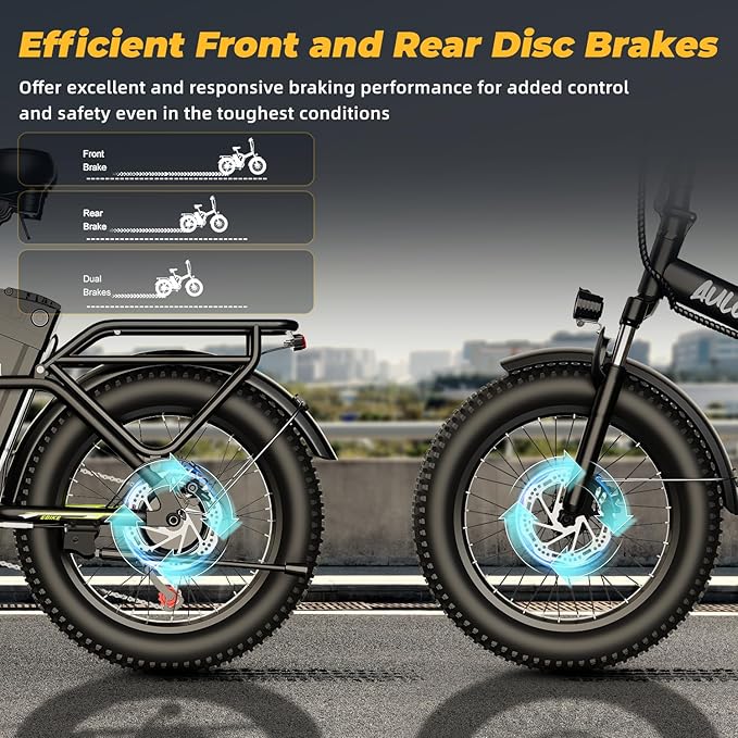 Foldable Electric Bike for Adults, 30+MPH, 48V 20Ah Removable Lithium Battery up to 80Miles, 20" Fat Tire 1000W Peak Motor Dirt Ebike Adult Electric Bicycle for Commute Beach Mountain E Bike