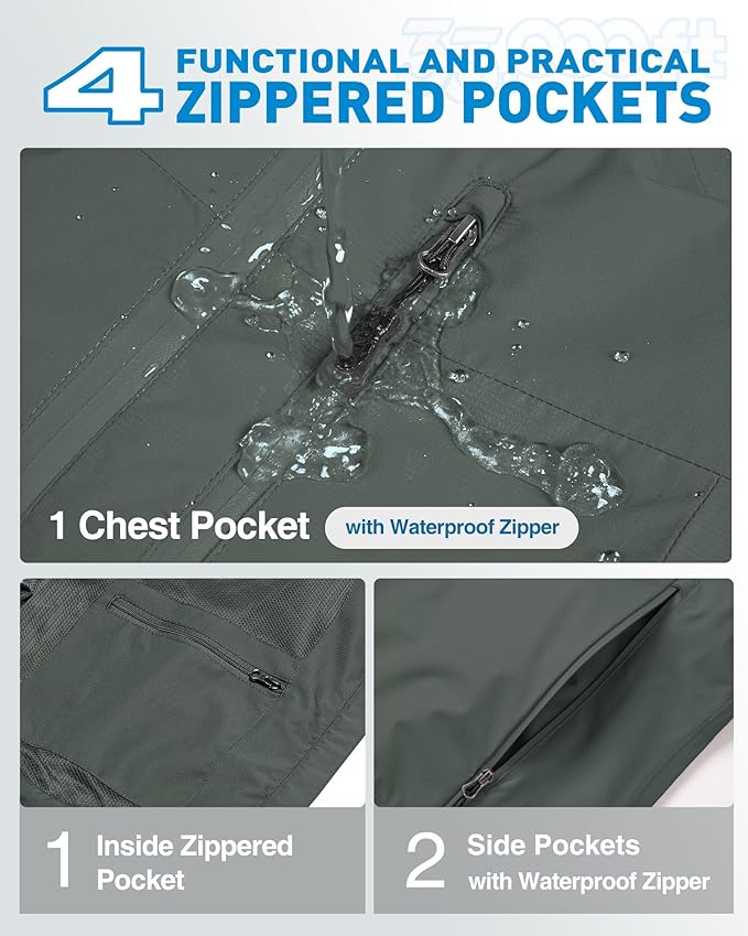 33,000ft Packable Rain Jacket Women Lightweight Waterproof Raincoat with Hood Cycling Bike Jacket Windbreaker