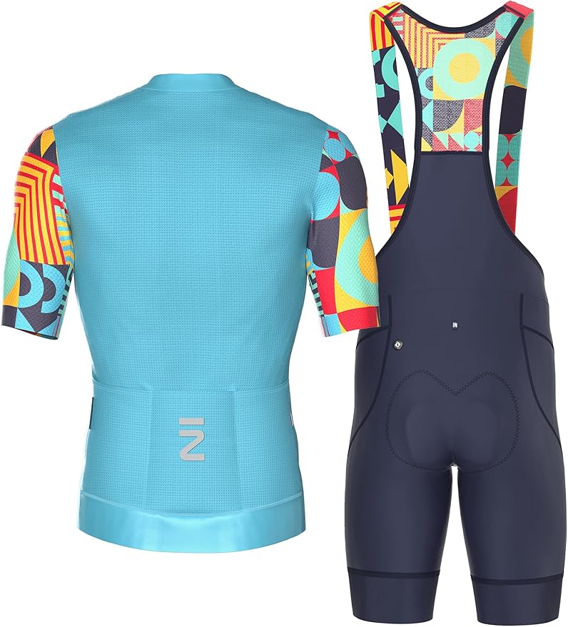 INBIKE Cycling Jersey Men Set Bib Shorts Set Breathable Bike Shirts Quick-Dry Bib Bicycle Jersey Biking Clothing Set