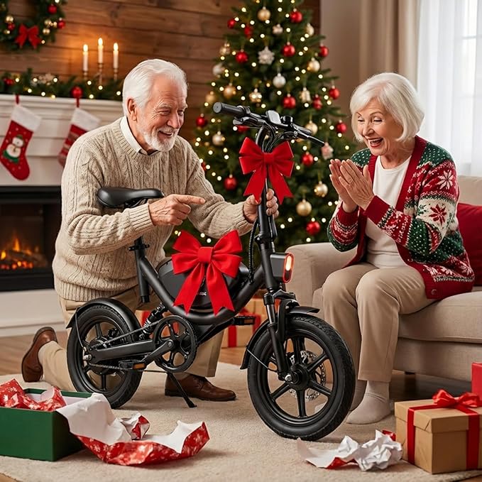 Electric Bike with Basket, 14" Folding Ebike 22 MPH, 35 Miles Range, Dual Suspension, 715W Peak Brushless Motor with 30° Uphill, Adjustable Seat, Commuter Electric Bicycle for Adults 330LBS Load