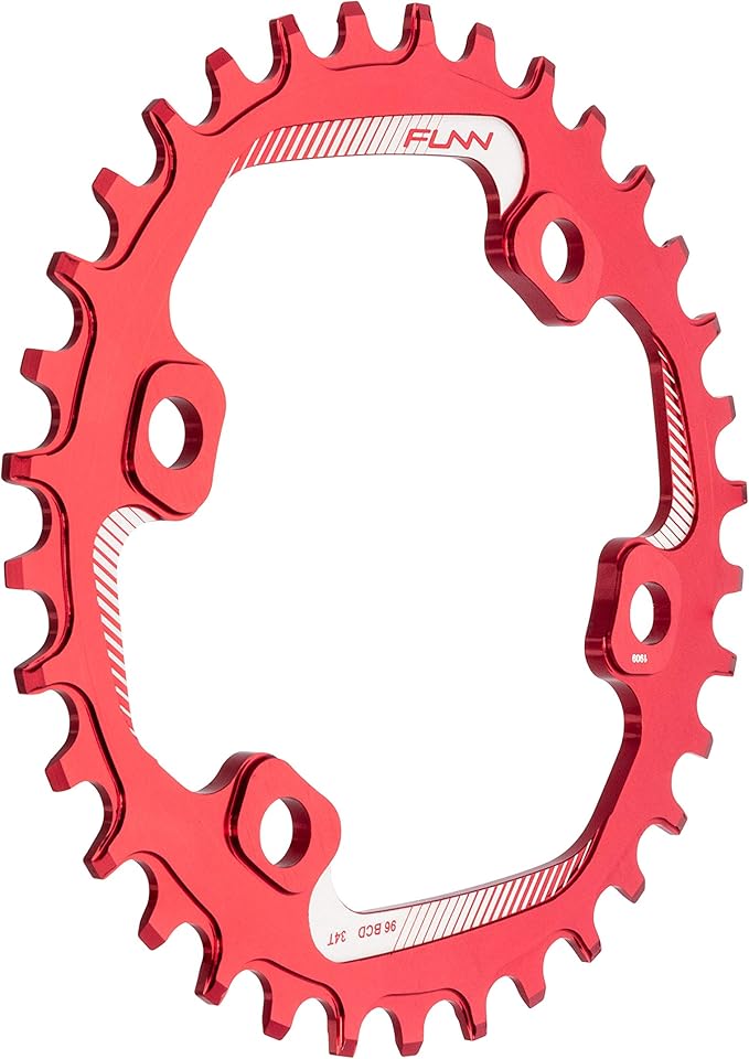 Funn Solo Narrow Wide Chainring for 9 10 11 12 Speed Chain, Fits Asymmetric 96mm BCD Interface Crankset, Single Speed Bike Chain Ring for MTB, BMX Bike, Gravel Bike and Road Bike