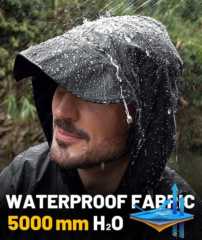 SWISSWELL Mens Rain Jacket & Coats Packable Lightweight Waterproof Windbreaker Hooded for Golf Cycling Hiking