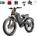 eAhora Romeo Pro 3 [2026] Peak 5600W Electric Bike for Adults 50Mph, 60V 80Ah Battery 250 Miles,Long Range Dual Motors Ebike,26"*4.0 Fat Tire Full Suspension