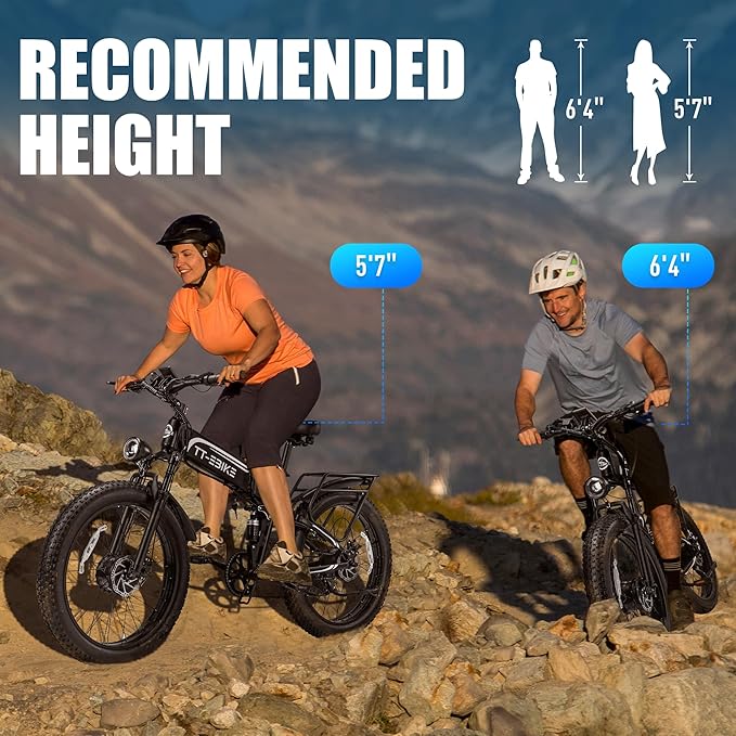 5000W Dual Motor Electric Bike for Adults, 42MPH 60V 30A Battery, 26"x4" Fat Tire Folding All Terrain Ebike, Full Suspension Electric Bicycle with Shimano 7-Speed Gear-4