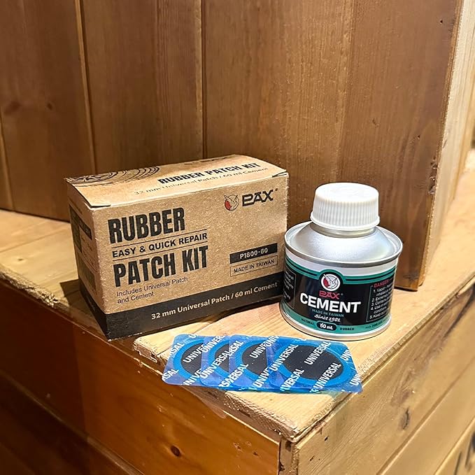 PAX 30 Pcs 32mm Round Universal Tire Patch Kit for Inner Tubes, with 60ml Green Rubber Cement, Tube Patch Kit for Bike, Motorcycle & Inflatable Tires (Not Plug, Not Sealant)