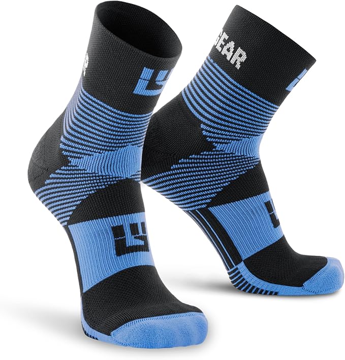 Crew Length Trail Running Socks, Quick-Drying Mid-Calf Socks with Arch Support, Sweat-Resistant, Breathable Athletic Socks