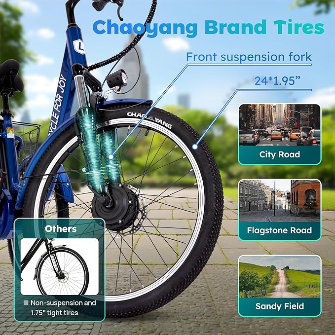 Luxevelo 500w Electric Trike Electric Tricycle for Adults Hydraulic Disc Brakes Adult Tricycle 24 inches Tire 7speed Power Assist Multiple Shock Absorption Compact Commuter 48v 13ah Removable Battery