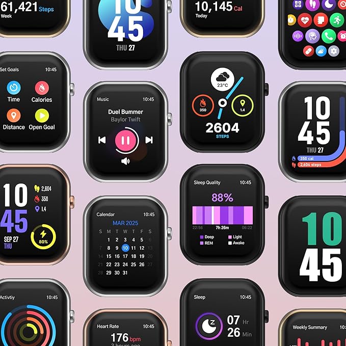iTouch AIR 5 Smartwatch – 1.85” AMOLED Display, Bluetooth Calling, 100+ Sport Modes, Heart Rate, SPO₂, Stress & Sleep Tracking, IP68 Water Resistant, 7-Day Battery Life – for Android & iOS