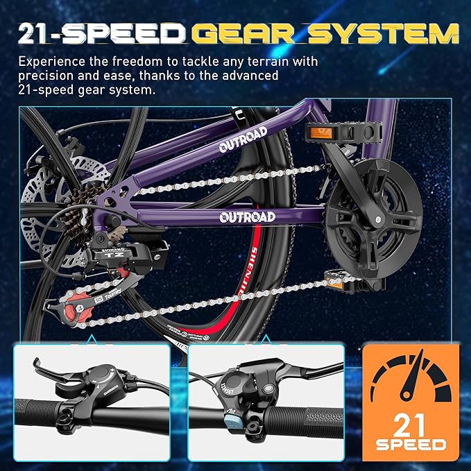 26 ich Folding Mountain Bike, 21 Speed High Carbon Steel Mountain Bike for Adults with 26 Inches Durable Tires, Front Suspension Folding Bicycle for Women and Man | 26 ich, High Carbon Steel, Durable Tires, Front Suspension, Folding Bicycle