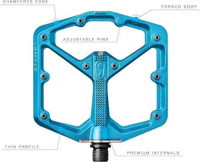 Crankbrothers Stamp Flat MTB Pedals - Size-Specific, Lightweight, Versatile, Durable Bike Pedals