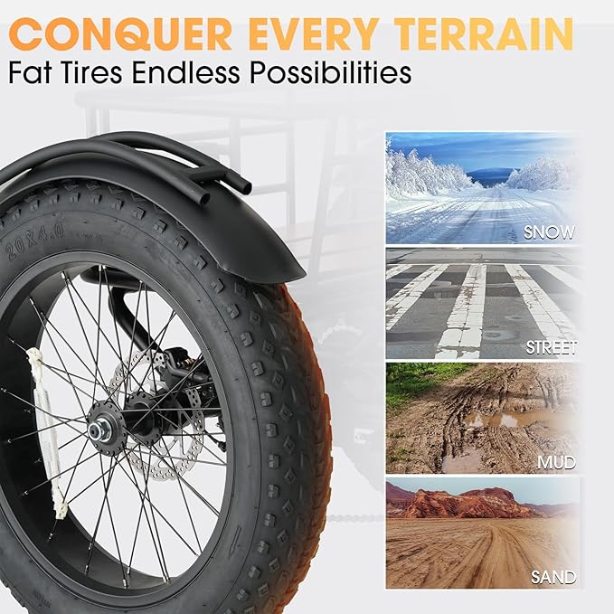 Skeri Electric Tricycle for Adults, 750W(Peak 1350W) Motor Etrike, 20"x4" Folding Fat Tire Electric Trike, 48V13Ah Battery, 3-Wheel Electric Bike, 20MPH, Front & Rear Basket & Differential