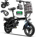 Electric Bike for Adults Teens, Commuter City Folding Ebike with 560W Motor and 48V Battery, 24MPH 3-Level Pedals Assist, Dual Disc Brakes,14" Compact Foldable Electric Bicycle with UL 2849 Certified
