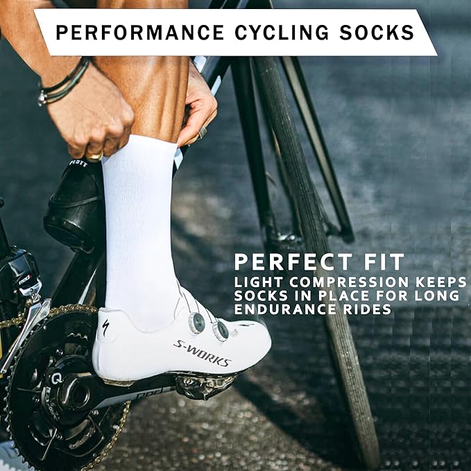 Performance Cycling Socks – Compression, Moisture-Wicking Crew Bike Socks