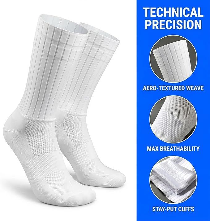 Cycling Socks for Men & Women - 3D Arch Support Compression Bike Socks | Moisture Wicking & Breathable