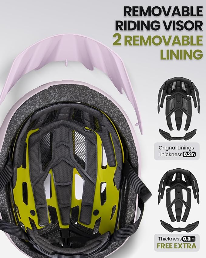 OutdoorMaster Gem Recreational MIPS Cycling Helmet - Two Removable Liners & Ventilation in Multi-Environment - Bike Helmet in Mountain, Motorway for Youth & Adult