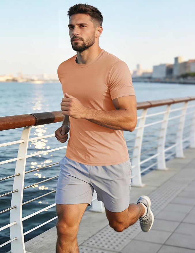 MAGCOMSEN Men's Short Sleeve UPF 50+ T-Shirt Quick Dry Workout Athletic Running Swim Tops Tee Rash Guard Performance Shirts