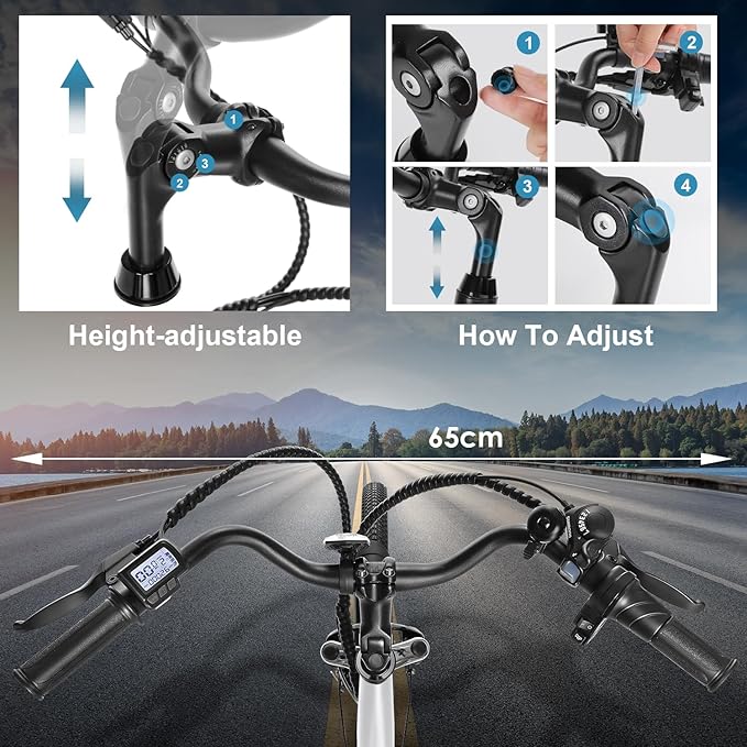 ANCHEER Electric Bike for Adults, 48V 500Wh EBike, UP to 60 Miles, Removable Battery, Fast-Charge, 26" Commuter Electric Bicycles, 7-Speed, LCD Digital Display, Suspension Fork, Cruise Control, UL2849