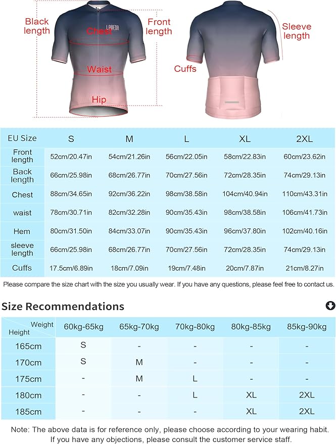 LAMEDA Mens Cycling Jersey Short Sleeve Biking Shirt with 3 Rear Pockets Moisture Wicking Breathable Quick Dry Bicycle Jersey