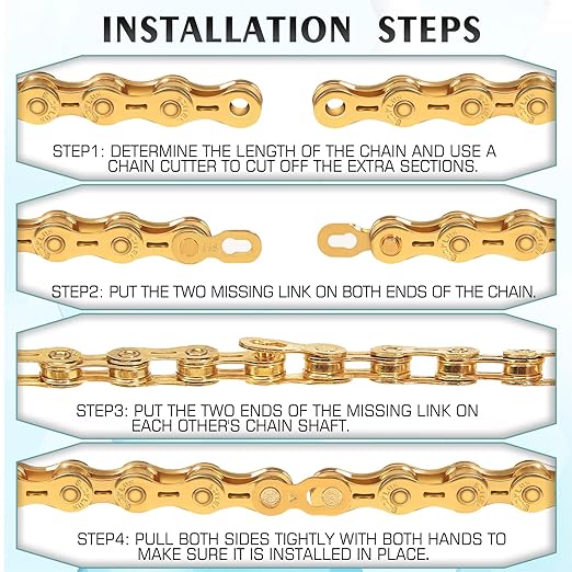 BUCKLOS 6/7/8/9/10/11/12 Speed Bike Chain, High Performance Lightweight Bicycle Chains for Road Bike/Mountain Bike/Ebike,Compatible with Shimano, SRAM, Campagnolo Silver/Gold