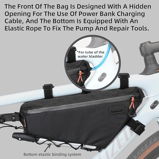 Bike Frame Bag Bike Triangle Bag Bicycle Pouch Under Tube Bag 2.9L with Dual Side Mesh Pockets for MTB Road Bike Cycling Commuting and Outdoor Adventures