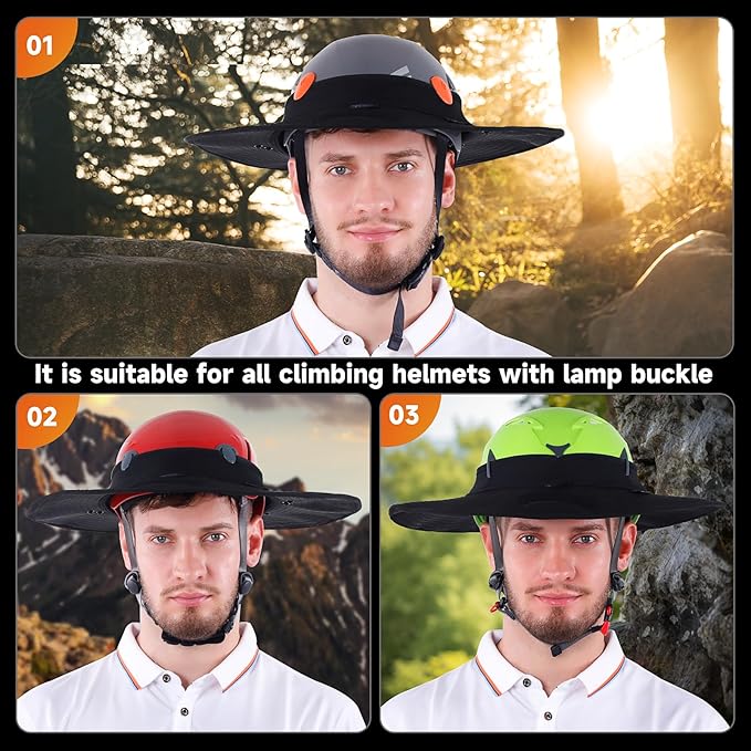 Tontron Removable Climbing Helmet Visor Helmet Brim,Helmet Sunshade,Safety Helmet Sun Hat with Removable Neck Flap and Face Cover(H03)