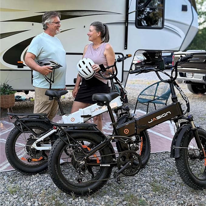 Jasion X Hunter/PRO Electric Bike for Adults,1800W/1400W Peak 20''Fat Tire Foldable Ebike,Folding E Bike Up to 80/70 Miles Range,720/624WH Removable Battery,30 MPH E Bike,Certified by UL2849