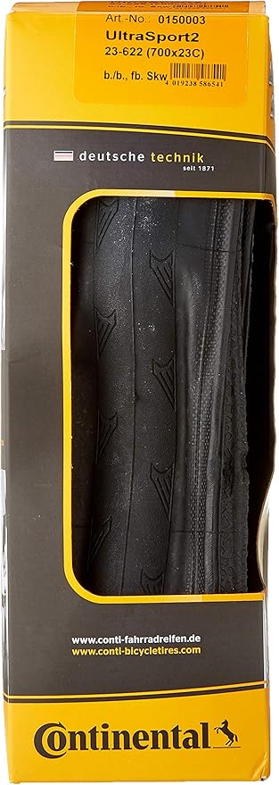 Continental Ultra Sport II Folding Bike Tire - Road Cycling Tire, PureGrip Compound (23c, 25c, 28c, 32c)