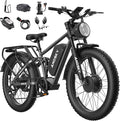 Apex 50 Electric Bike Dual Motor for Adults (CA Immediate-De'livery) 52V 25AH/48V 25AH, 26" Fat Tires Full Suspension 35MPH/100Mile, Hydraulic Brake