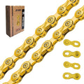 TAYA ONZE-111 11-Speed Bike Chain, 120 Links, Ti-Gold, Durable and Smooth Shifting, 2 Pcs Pack, for Gravel and MTB