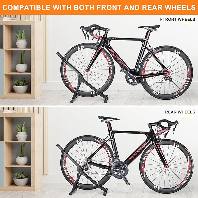 CXWXC Bicycle Stand Floor - Indoor Bike Rack Garage Storage - Bike Stand Floor Type Parking Rack for 20”-29” Mountain MTB & Road Bikes (1 Bike Rack)
