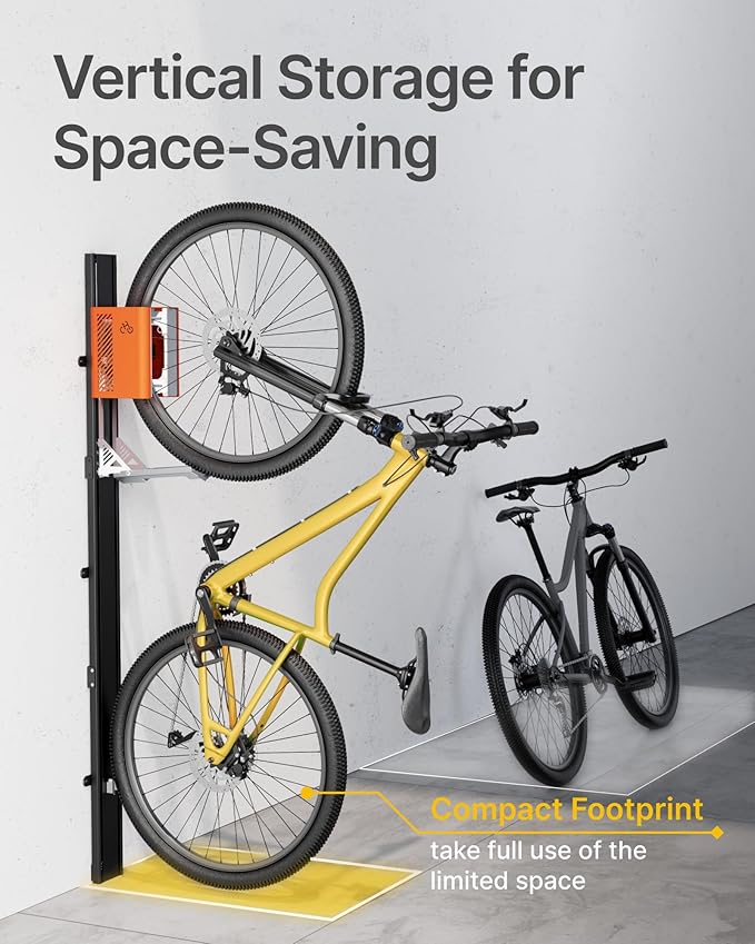monTEK Automatic Lift Bike Rack – Fits 24-29" Tires, Heavy-Duty Vertical Wall Rack for Bicycles (Up to 71 lbs) - Effortless Lifting, Easy Install - Space-Saving Storage for Garage, Shed, BO