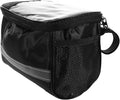 FRCOLOR Bicycle Front Bag and Bike Handlebar Storage Pouch, Waterproof Folding Bike Top Tube Bag with Large Capacity for Mountain and Road Cycling, Black Universal Size