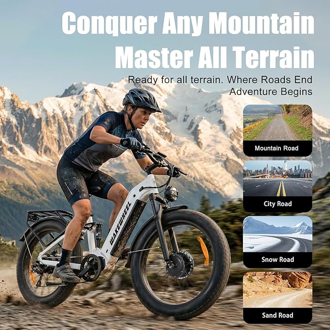 8000w Electric Bike for Adults, 60V 32Ah Battery Ebike, Fat Tire & Long Range Electric Bicycles, 210Nm Mountain Bike Full Suspension, Hydraulic Brake Electric Bicycle
