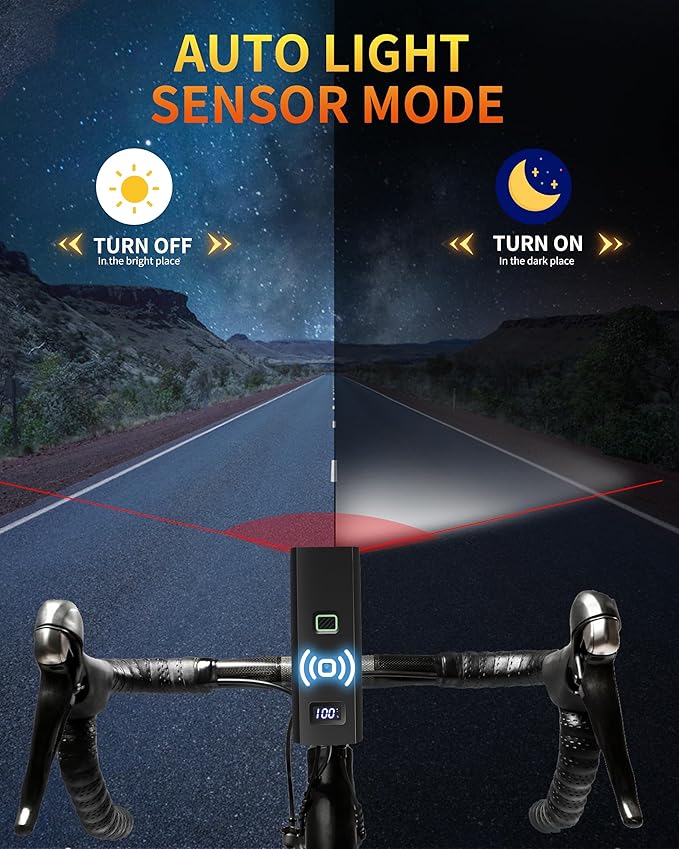 DARKBEAM Bike Lights for Night Riding, USB-C Rechargeable Bicycle Lights Set, Super Bright Bike Headlight and Back Taillight 4+5 Modes, Easy to Install for Men Women Kids Road Mountain Cycling