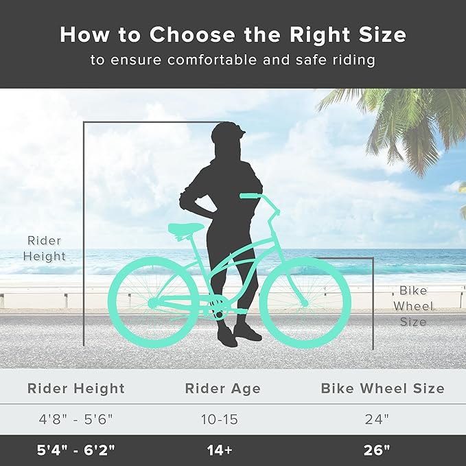 sixthreezero Urban Lady Beach Cruiser Bike, Women's 3 Speed Hybrid Bicycle