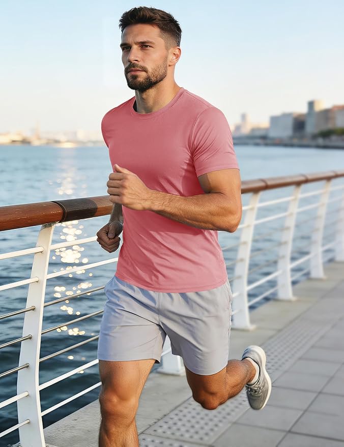 MAGCOMSEN Men's Short Sleeve UPF 50+ T-Shirt Quick Dry Workout Athletic Running Swim Tops Tee Rash Guard Performance Shirts