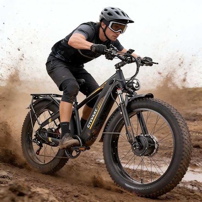 Peak 8000W Dual Motor Ebike for Adults - Fast Electric Bike 50MPH,Up to 95Miles Long Range Ebikes,Adjustable Stem,Men Electric Mountain Bike ,26" Fat Tire Electric Bicycle for Off-Road Commuter