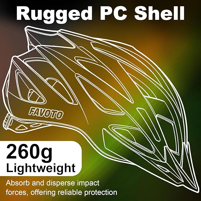 Favoto Bike Helmet for Adults – Lightweight Bicycle Helmet with Visor, MTB & Road Bike Helmet for Men and Women, CPSC Certified