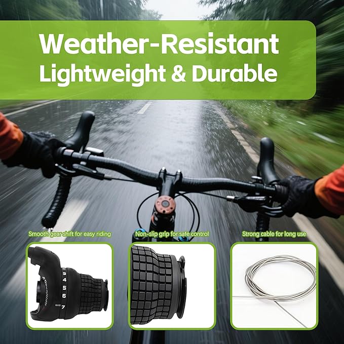 3x7 Speed Grip Shifter, Left 3 Speed Grip Shifter and Right 7 Speed Shifters Bicycle Gear Shifter 21 Speed for MTB City Commuter Youth & Kids Bikes (Black)