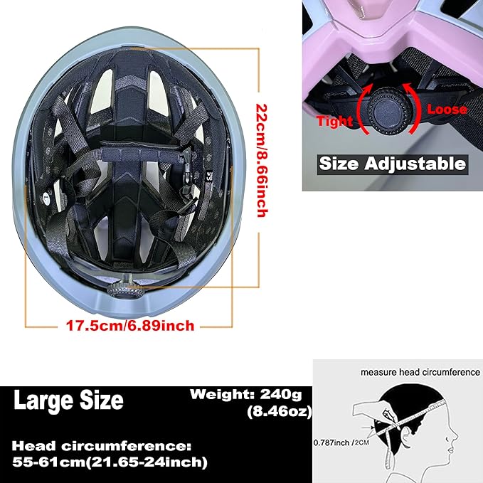 Bike Helmet for Adults-Removable Liners & Size Adjustable- Road Bicycle Helmets in Mountain, for Youth & Adult Men and Female