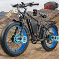 9000W Peak Dual Motor Ebike for Adults 47 MPH Fast Electric Bike, 58V Max-Output 1972 Wh Up to 105 Miles Ebikes,24" Fat Tire E-Bike,Full Suspension Electric Bicycle for Mountain Commuter Snow