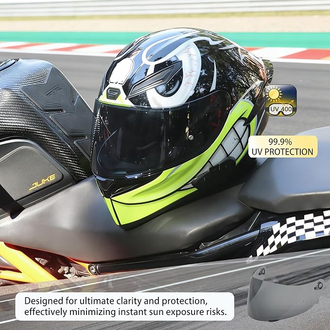 Motorcycle Helmet Visor for AGV K1 K1S K3SV K5 K5S, Anti-Scratch UV Protected Full Face Shield, High-Definition Tinted PC Lens, Day Riding(Light Smoke)