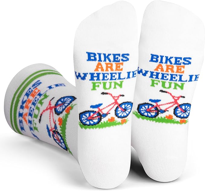 Lavley Bike Socks - Gifts for cyclists and mountain bikers - Fun holiday or birthday gift - Great stocking stuffer