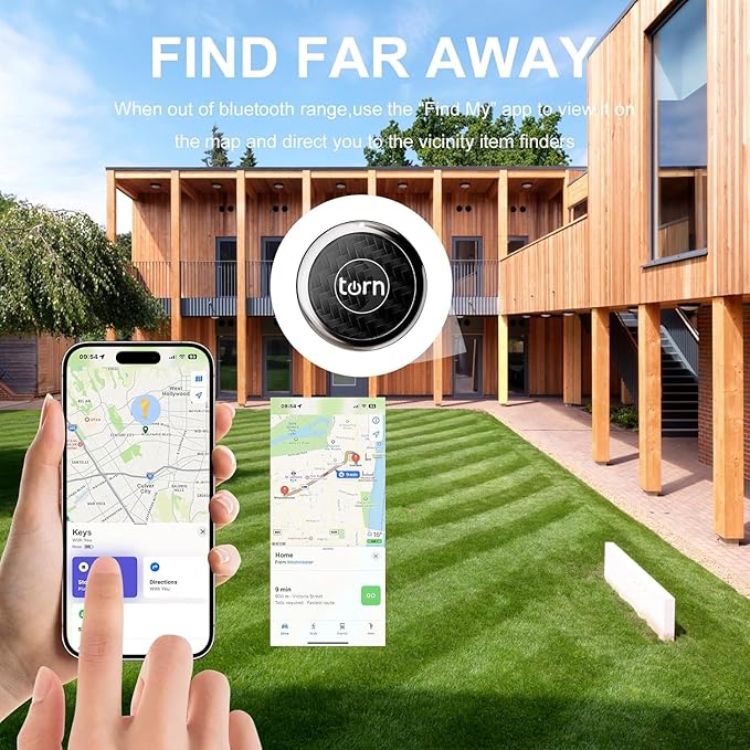 Tracker Tag Finders Work for Apple Find My (iOS Only) GPS Tracker Air Tags for Luggage Keys Backpack (Black&Coffee, 2Pack)