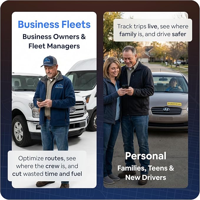 Real-Time GPS Tracker for Vehicles – $12/Month with 14 Day Free Trial – Plug & Play Car Tracker Device for Business Vehicles with Trip History, Driving Alerts & GeoFence – Accurate, Easy Setup